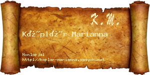 Káplár Marianna névjegykártya